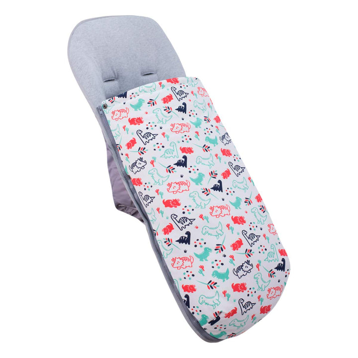 JYOKO Kids Fusssack für Kinderwagen kompatibel mit Baby Jogger City Mini (Baumwolle, Dino Party) BAU