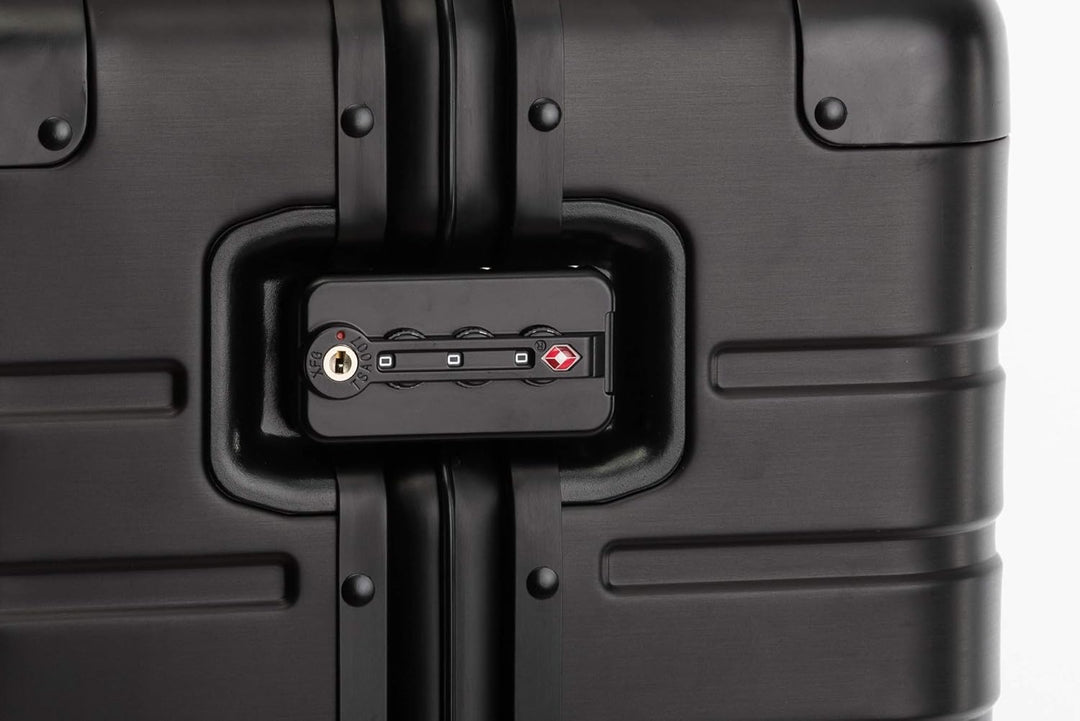 Travelhouse Oslo Alu Reisekoffer Schwarz L-75cm Hartschalenkoffer Reisetrolley Suitecase Trolley 2X