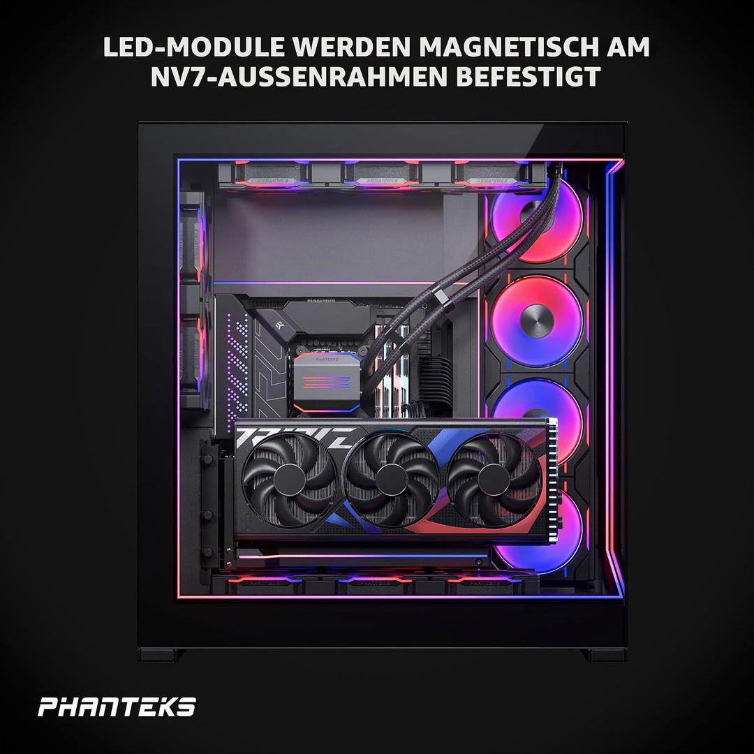 PHANTEKS NV7 Premium DRGB Kit Power-Hub, 3X für Aussenrahmen, 1x Mainboard Kabel-Cover - schwarz