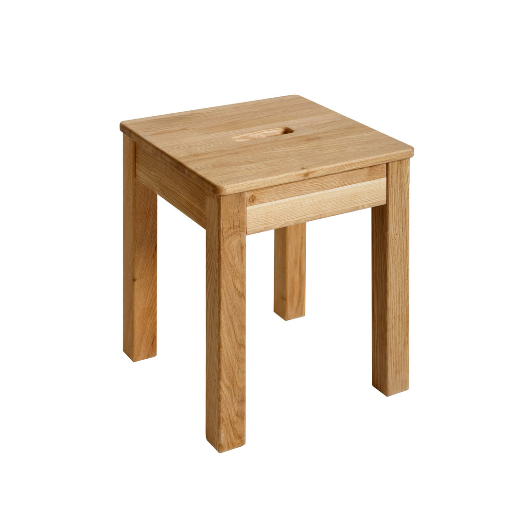 Krok Wood Hocker Tomas aus Massivholz 35x35x45 cm (Eiche, 1x mit Eingriff) 1x mit Eingriff Eiche, 1x