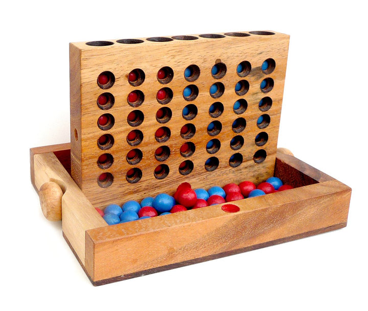 Logica Spiele Art. Vier Gewinnt L - Spiele aus Edlem Holz - Strategiespiel für 2 Spieler - Faltschac
