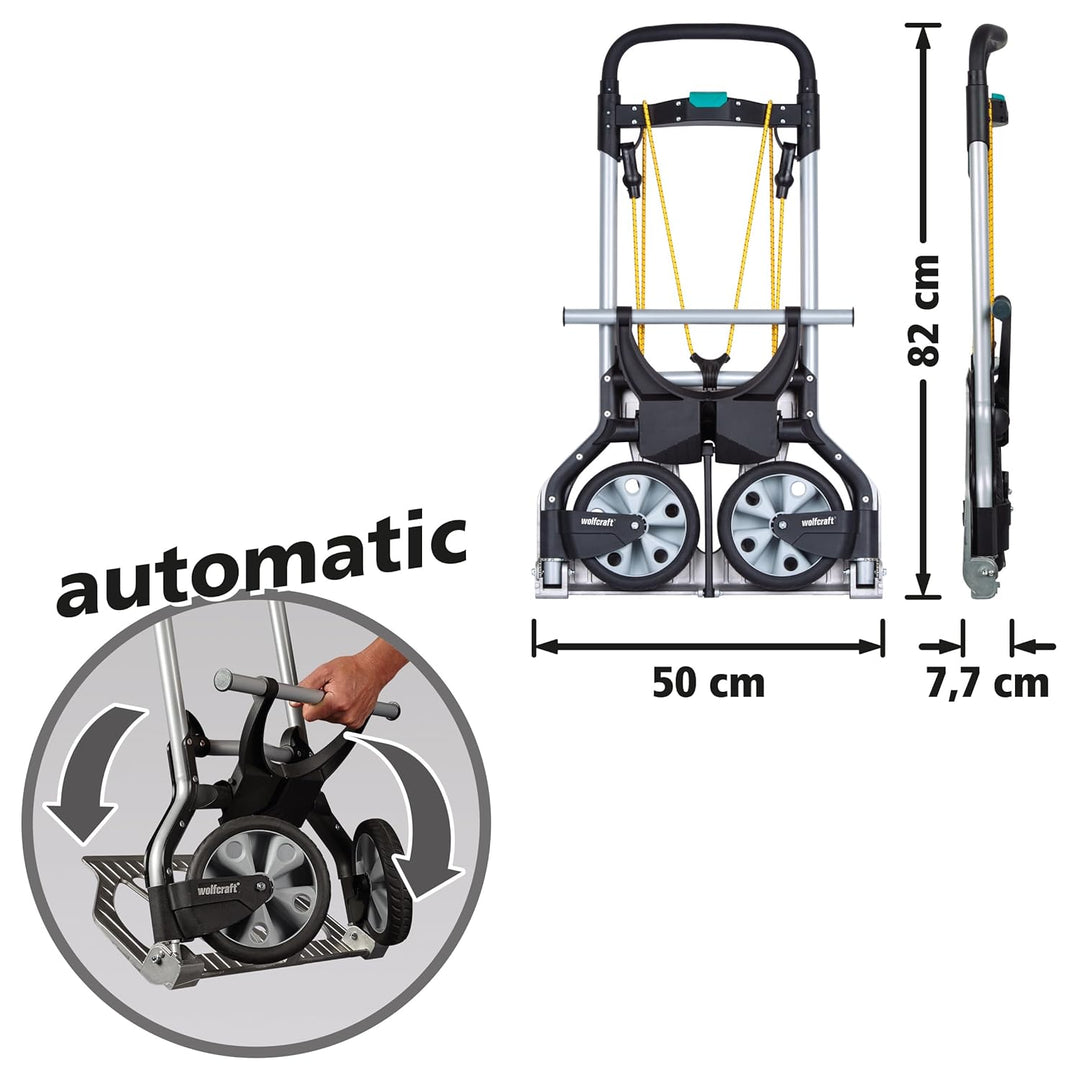 Wolfcraft TS 850 Transportsystem 5501000 / Komfortable & klappbare Sackkarre für Lasten bis zu 100 k