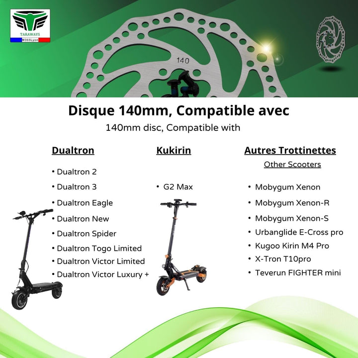 Bremsscheibe 140mm für Elektroroller Dualtron 2 Dualtron 3 Dualtron Eagle Urbanglide E-Cross pro - K