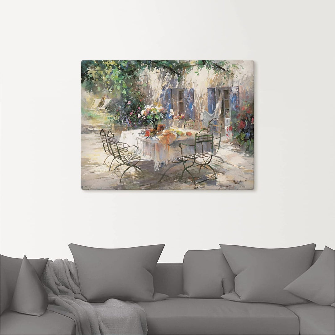 ARTland Leinwandbilder Wandbild Bild auf Leinwand 60 x 45 cm Landschaften Garten Malerei Creme Schat