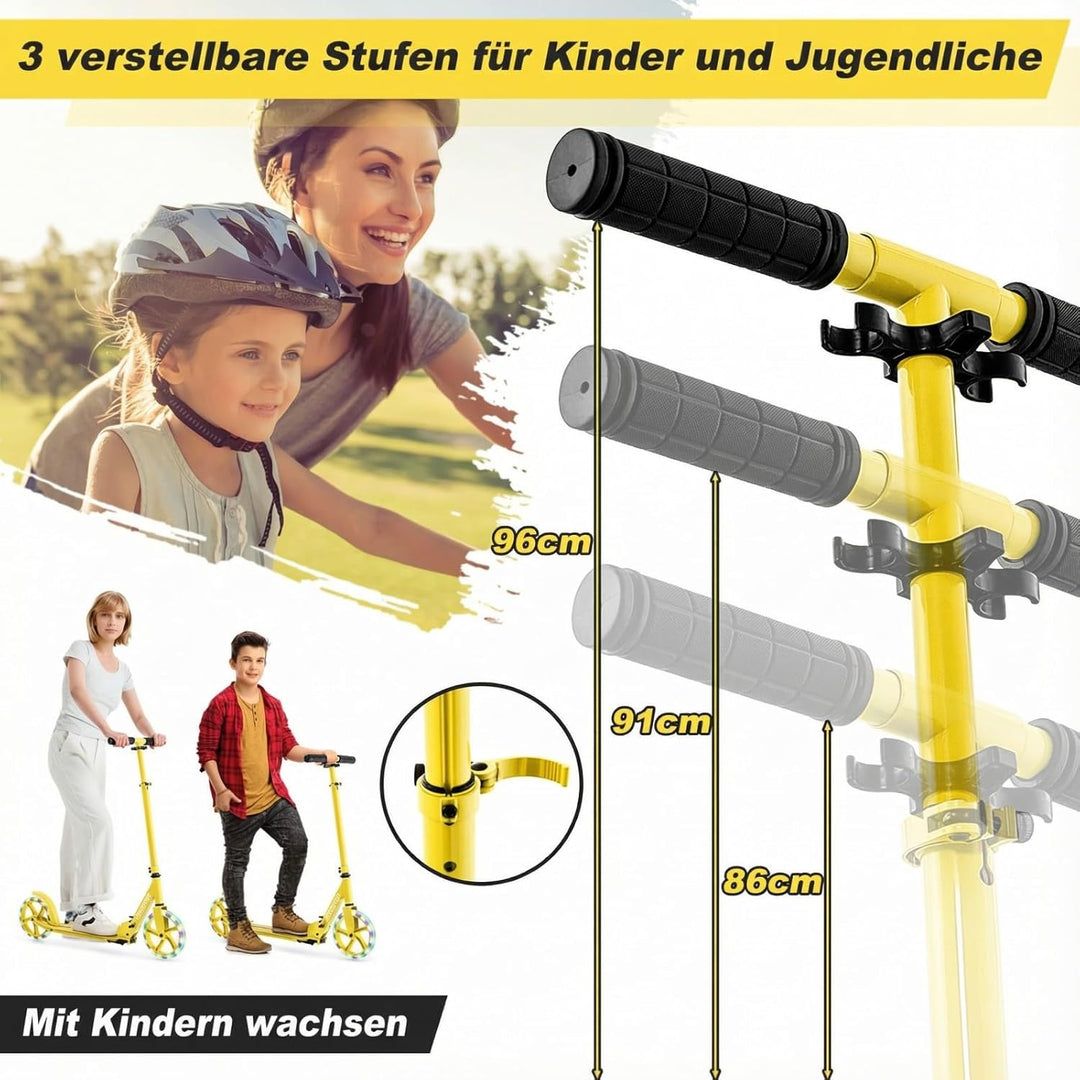 COSTWAY Scooter Roller klappbar, Tretroller höhenverstellbar, Cityroller 100kg Tragkraft, Sport Kick