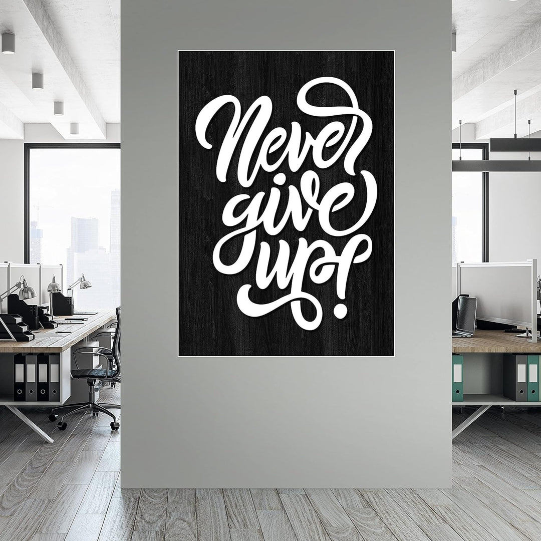 wandmotiv24 Poster als Wanddeko, Grösse Din A0, Never give up, Holz, Funky, Moderne Wanddeko, Wandbi