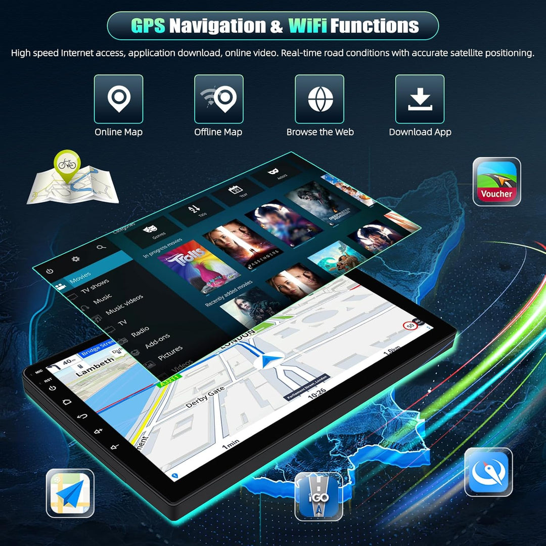 CAMECHO 8-Kern 4+64G Android 15 Autoradio für FIAT 500 2007-2015 mit DSP, 9 Zoll Qualcomm HD IPS Rad