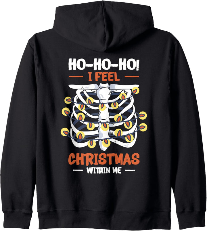 Weihnachts-Skelett-Rippenkäfig für Radiologie, Radiologe Kapuzenjacke