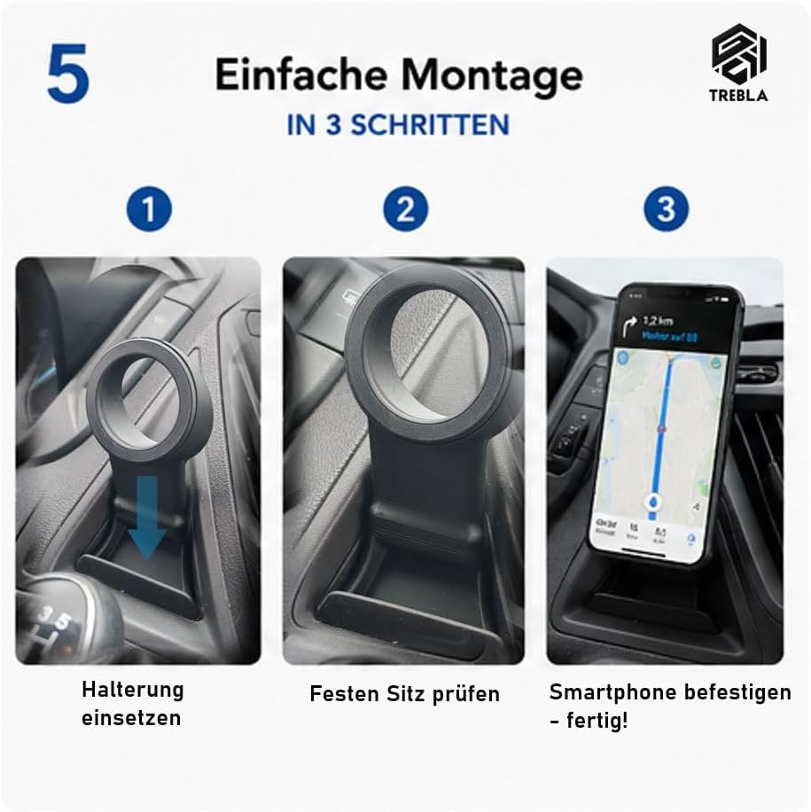 Handyhalterung kompatibel mit iPhone 15 14 13 12 – für Ford Transit & Transit Custom 2012-2018 – Mag