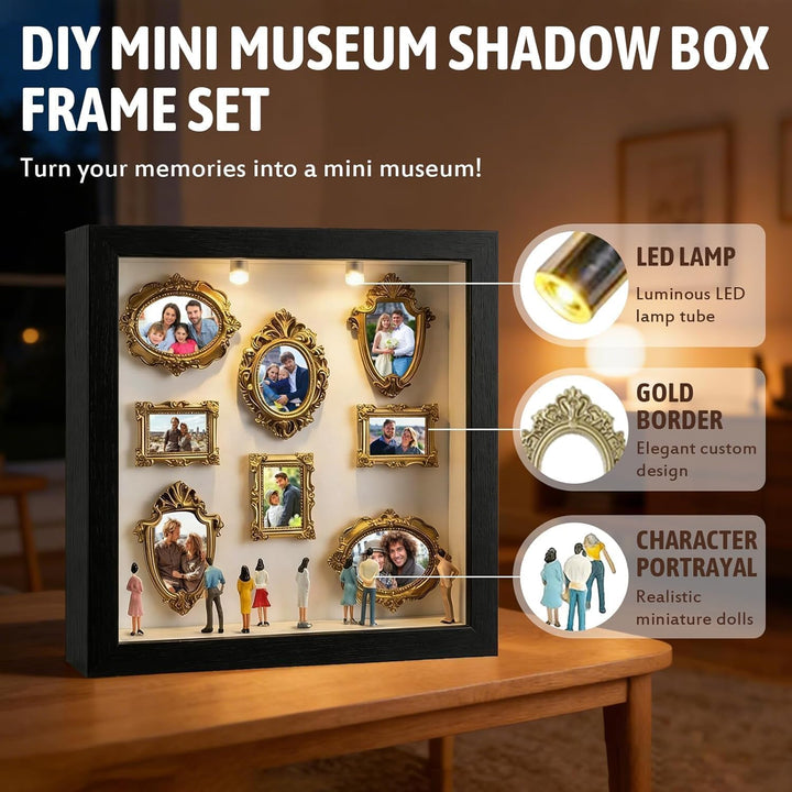 DIY Mini Museum Bilderrahmen, Mini Bilderrahmen Vintage Menschen Figuren Museum Silhouette Box, Foto