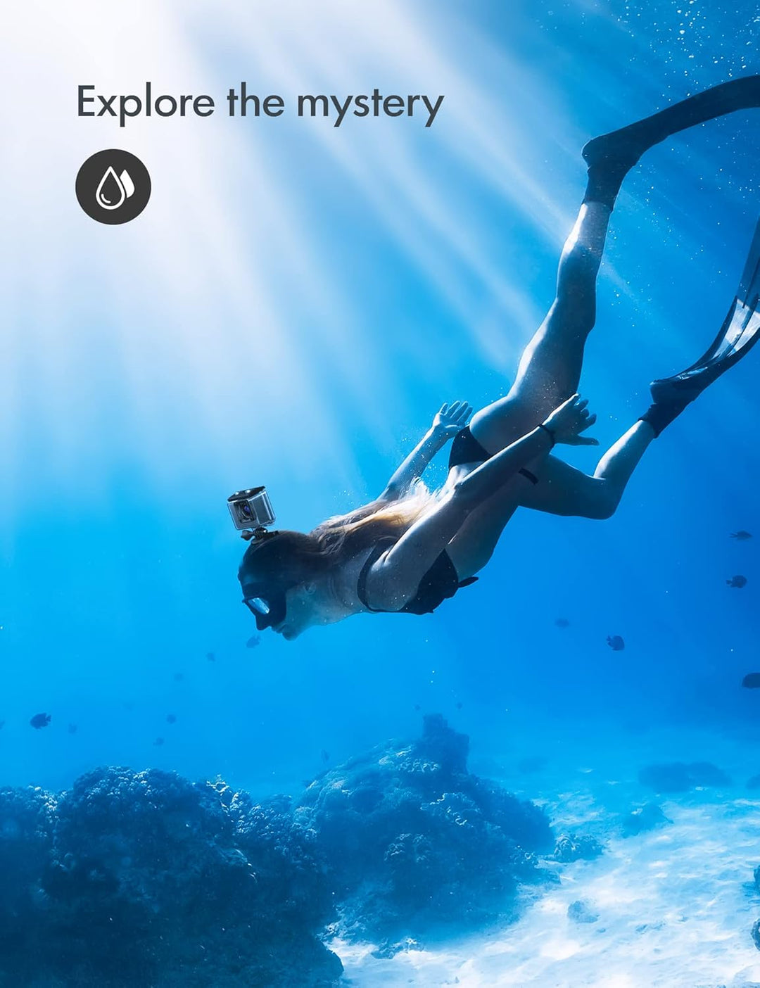 WOLFANG GA200 Action Cam 4K 24MP Unterwasserkamera WiFi 40M wasserdichte EIS Bildstabilisator Touchs