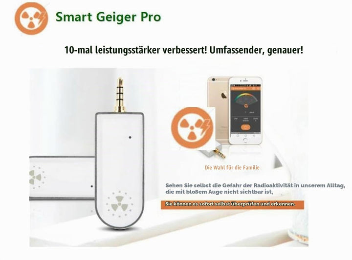 Smart Geiger - Geigerzähler für Smartphone APP iOS Android Strahlungs Detektor Strahlenmessgerät Str