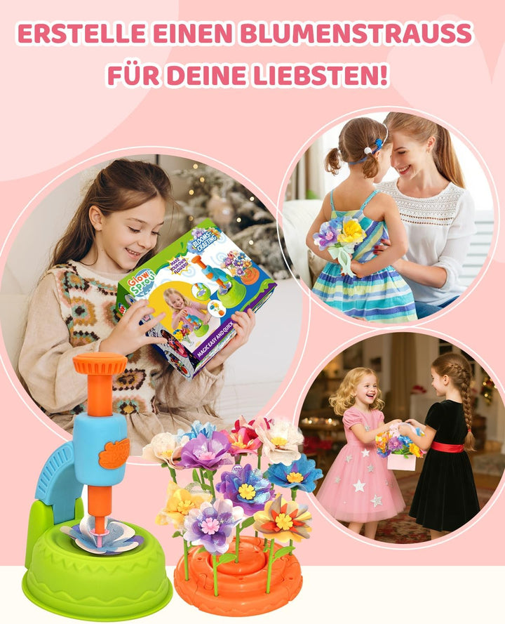 Glowsprout DIY Blumenbastelset für Kinder von 3 bis 12 Jahren - Zubehör schöne Stoffblumensträusse b