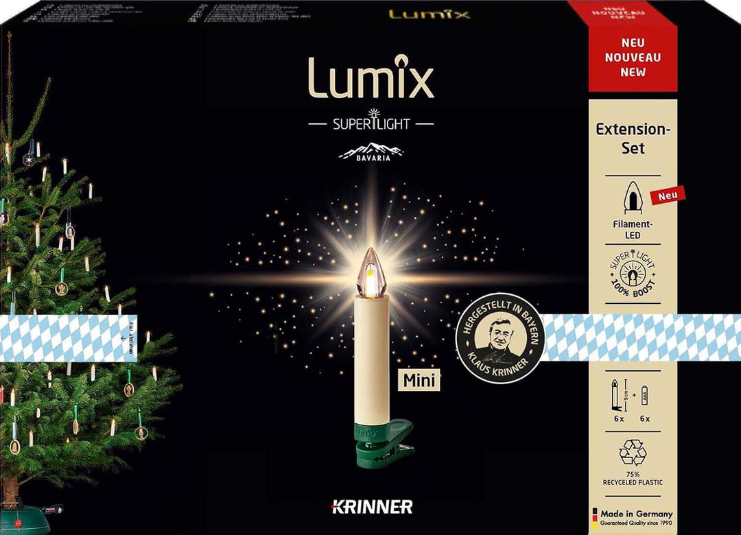 Lumix® SuperLight Bavaria Mini kabellose LED Christbaumkerzen Weihnachtsbaumkerzen 6er Erweiterungs-