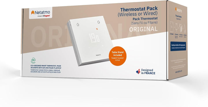 Netatmo Smartes Thermostat ORIGINAL für individuelle Heizkessel - Installationspaket, schnurlos/kabe