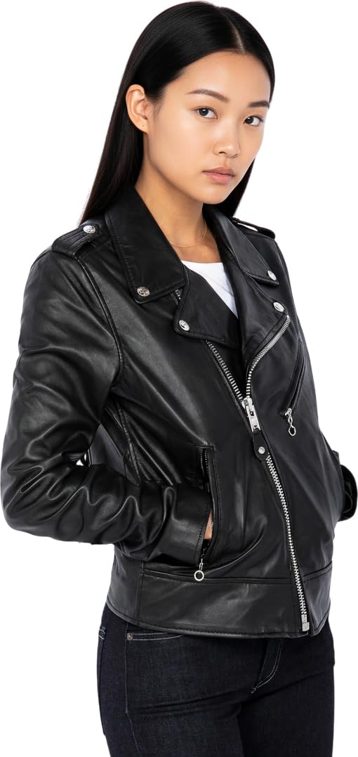 Schott NYC Damen Jacke S Schwarz (Black 90), S Schwarz (Black 90)