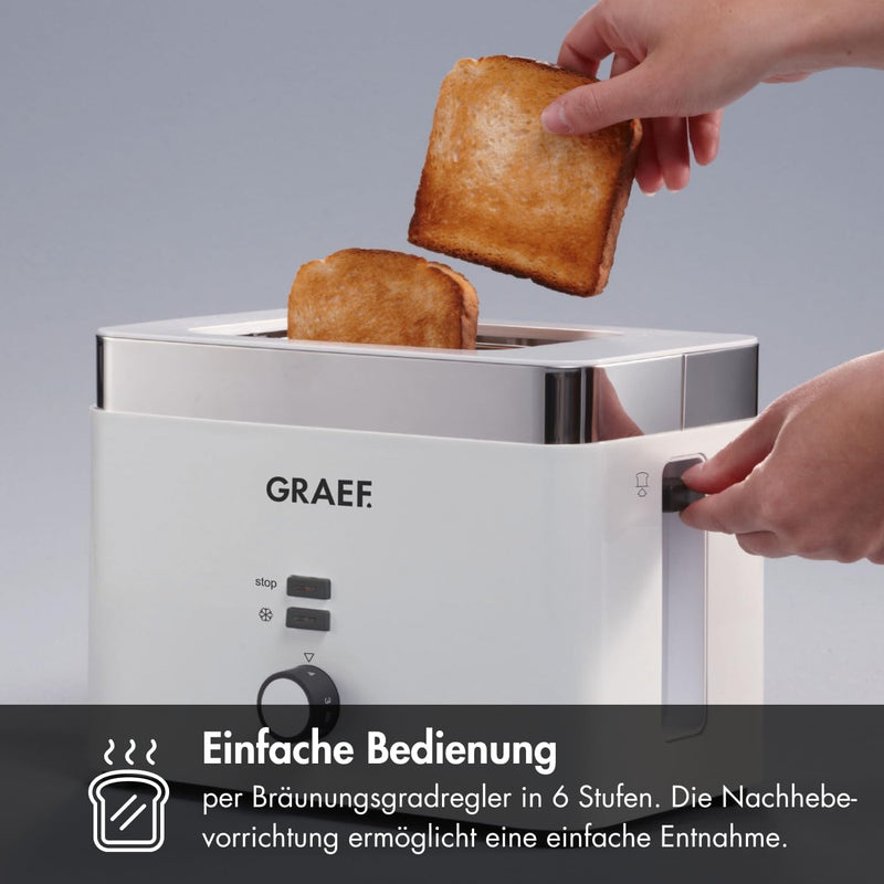 Graef Toaster TO 61, weiss, 27 centimeters l x 18 centimeters w x 19.3 centimeters h