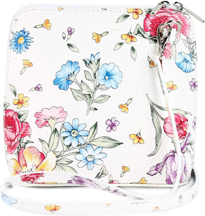 Belli italienische Ledertasche Damen Umhängetasche klein Handtasche Schultertasche Abendtasche in we