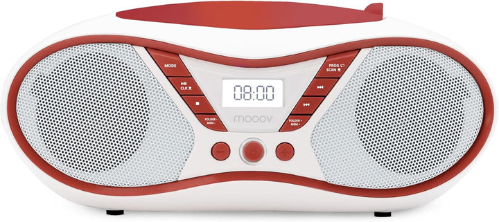 MOOOV 477411 Tragbarer CD-Player mit Radio, USB, Lautsprecher - Mini Kofferradio für Kinder & Senior