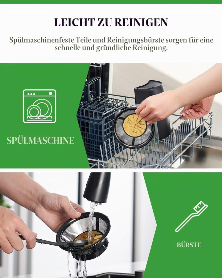 GDOR Entsafter 600W Juicer mit Grossem 65mm Einfüllschacht Hoher Ertrag Entsafter Gemüse und Obst mi