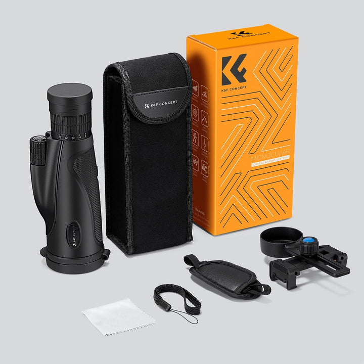 K&amp;F Concept 8-32X50 HD Monokular Teleskop Kontinuierlicher Zoom mit Mobiltelefonclip für Vogelbeobac