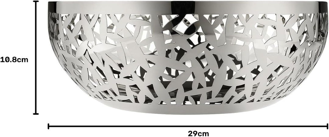 Alessi "Cactus" Obstchale, durchbrochen aus Edelstahl, 18 x 30 x 16.5 cm 18 x 30 x 16.5 cm Silber, 1