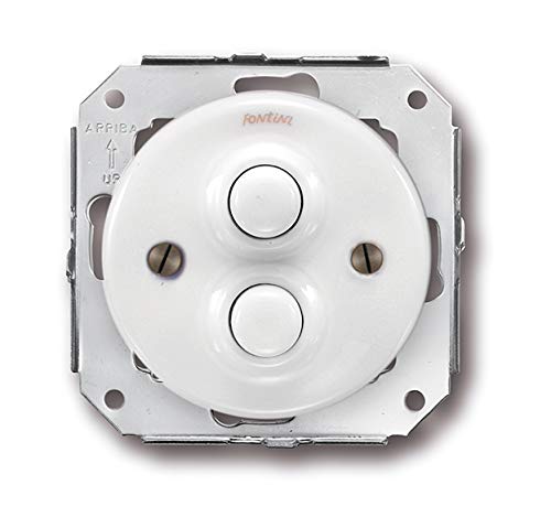 Fontini - Doppeltaster, 10 A, 250 V, weisses Porzellan, Weiss