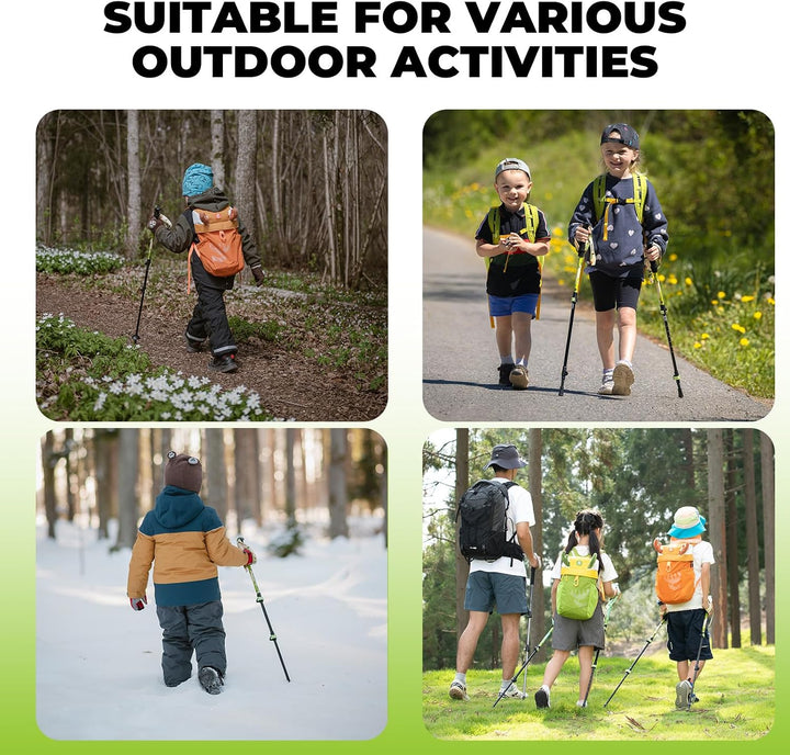 Wanderstöcke Kinder 2 Stück, 51–100 cm verstellbar Aluminium | Trekkingstöcke Ultraleicht Walking St