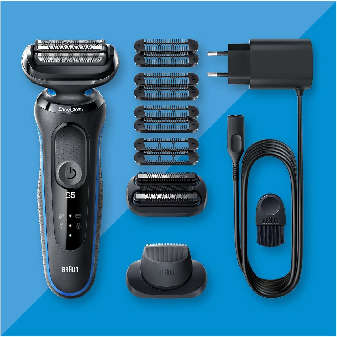 Braun Series 5 Elektrorasierer mit EasyClick Trimmer Aufsatz, Rasierer Herren Elektrisch, Präzisions