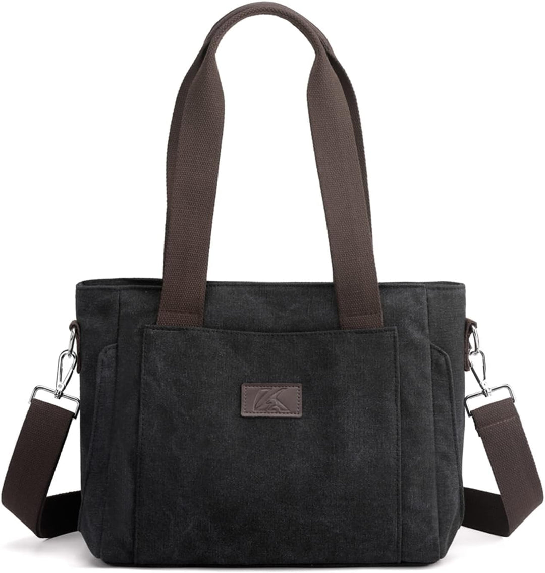 PORRASSO Damen Umhängetasche Segeltuch Handtasche Casual Schultertasche Hobotasche mit Mehreren Tasc