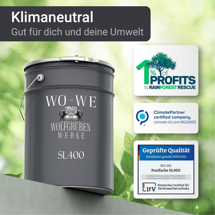 WO-WE Schwimmbadfarbe Poolfarbe Schwimmbeckenfarbe Lichtblau ähnl. RAL 5012-20L RAL 5012 ähnl. Licht