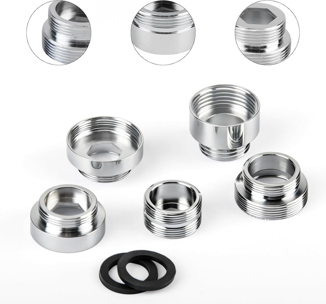 16 Stück Wasserhahn Adapter Set 1/2 Bis 28mm Innengewinde und Aussengewinde Wasserhahn Adapter mit D