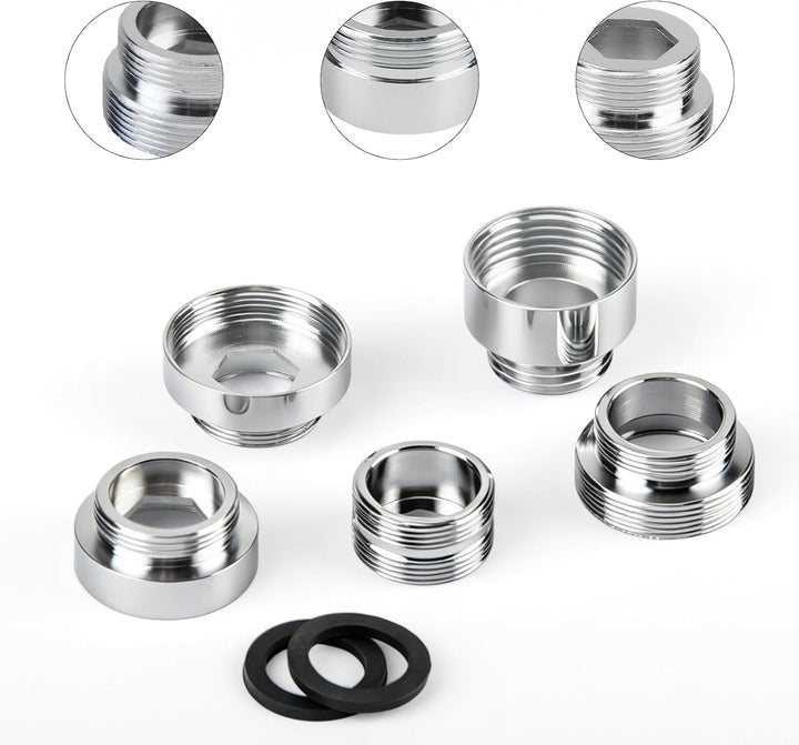 16 Stück Wasserhahn Adapter Set 1/2 Bis 28mm Innengewinde und Aussengewinde Wasserhahn Adapter mit D