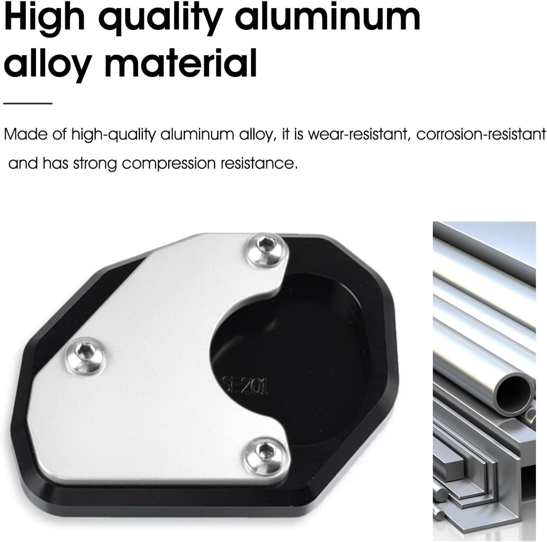 MOLONG CNC Aluminium Seitenständer Vergrössern Platte für Trident 660 2021 2022 Silber, Silber