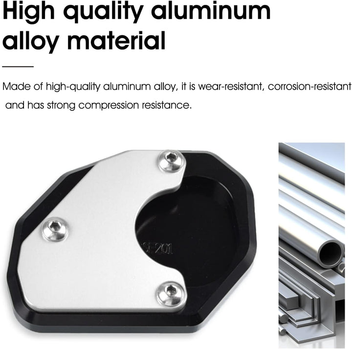 MOLONG CNC Aluminium Seitenständer Vergrössern Platte für Trident 660 2021 2022 Silber, Silber