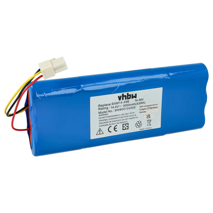 vhbw 1x Akku Ersatz für Samsung SAM14.49B für Home Cleaner Heimroboter (3000 mAh, 14,4 V, NiMH)