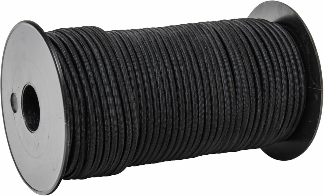 WERKA PRO Schwarzes elastisches Spannseil Verschiedene Längen 4 mm x 50 Meter auf Spule 4 mm x 50 Me
