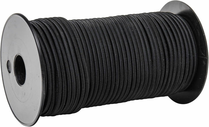WERKA PRO Schwarzes elastisches Spannseil Verschiedene Längen 4 mm x 50 Meter auf Spule 4 mm x 50 Me