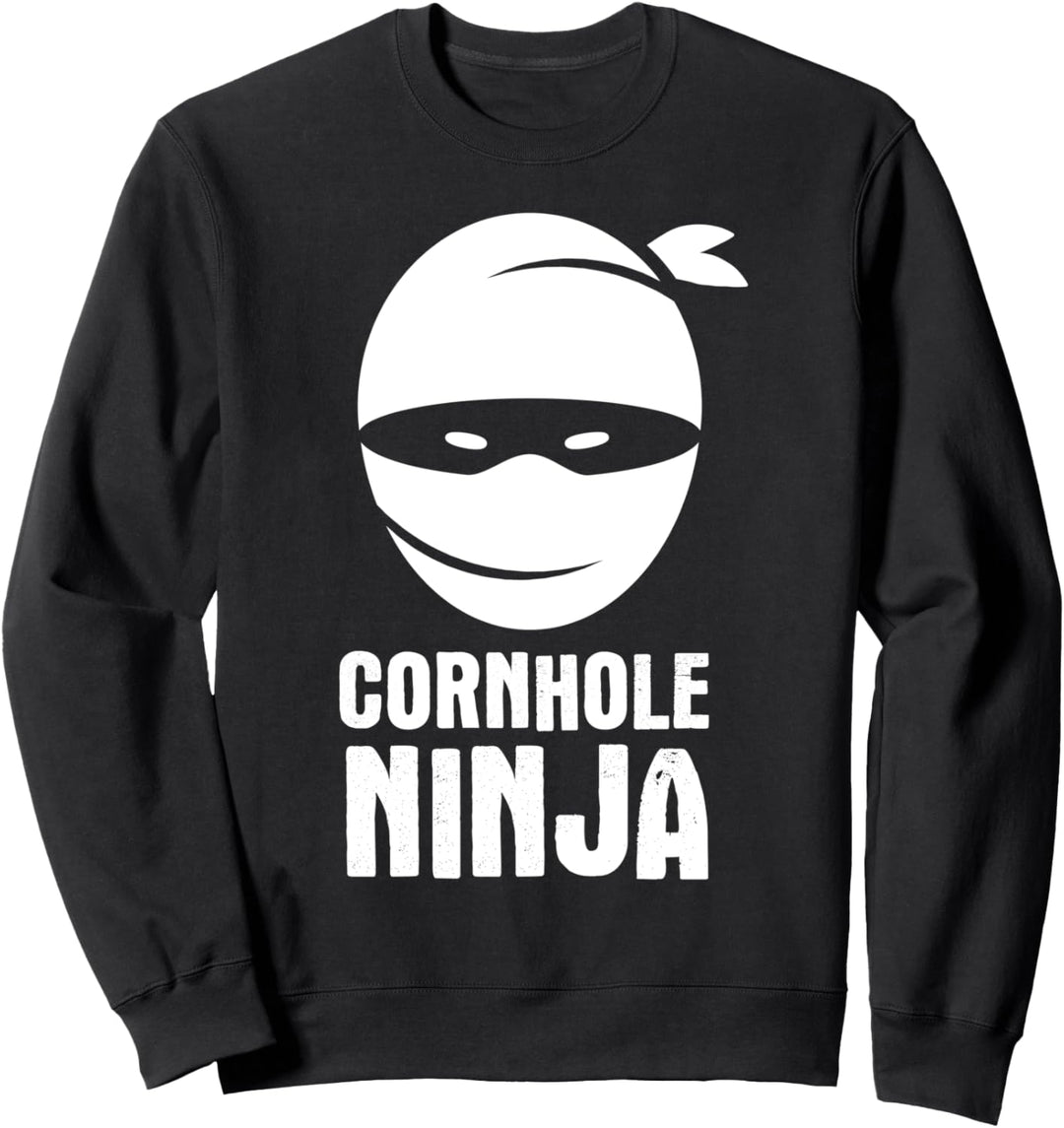 Cornhole Ninja - Bean Bag Toss Game Quote - Silhouette Sweatshirt