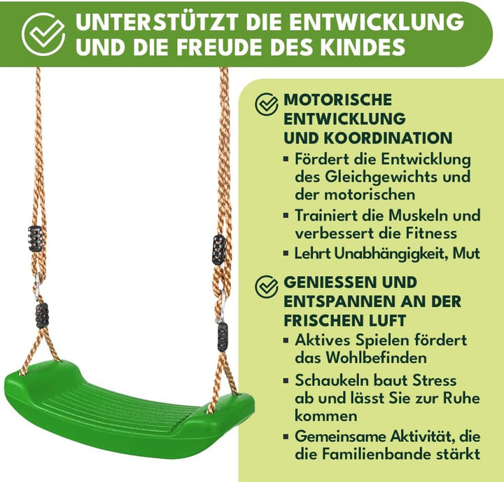 KRUMAD Kinderschaukel Outdoor & Indoor, Ergonomische Schaukel Kinder, Höhenverstellbaren Seilen 115–