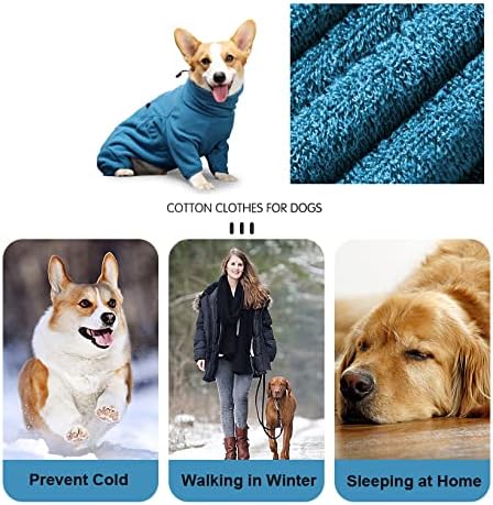 Hund Dicke Fleece Warme Pullover Mit Reissverschluss, Haustier Winter Warme Vierbeinige Onesies Mant