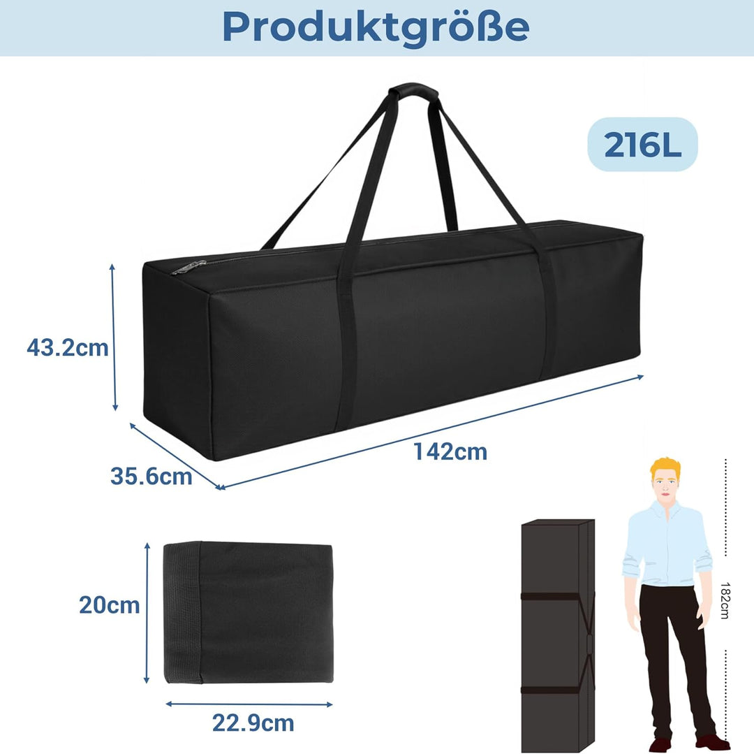 INFANZIA 270L Sporttasche, Extra Grosse Aufbewahrungstasche mit Upgrade Reissverschlüssen, Reisetasc