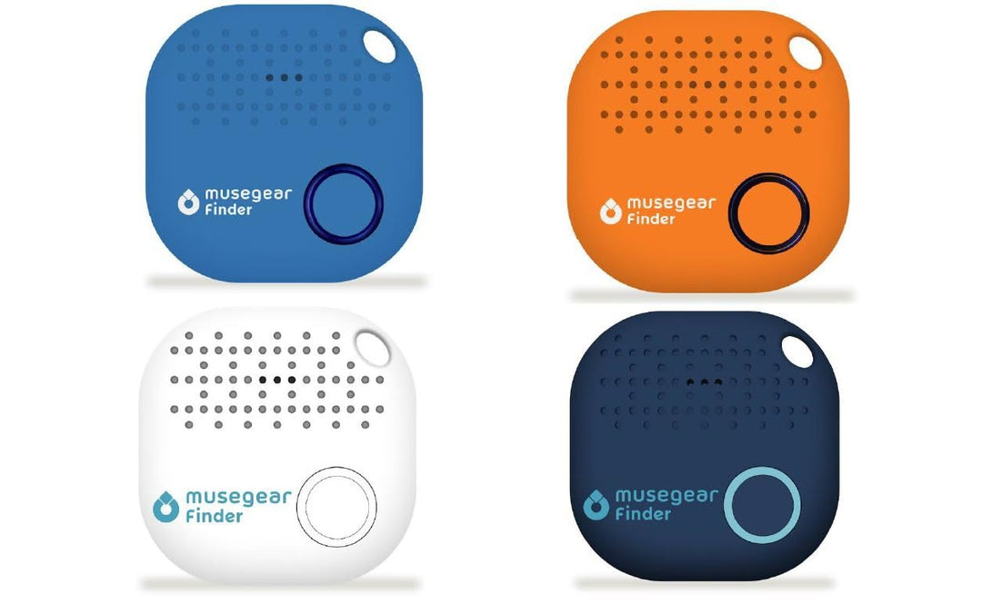 musegear Schlüsselfinder mit Bluetooth App aus Deutschland I Maximaler Datenschutz I 4er Pack bunt I