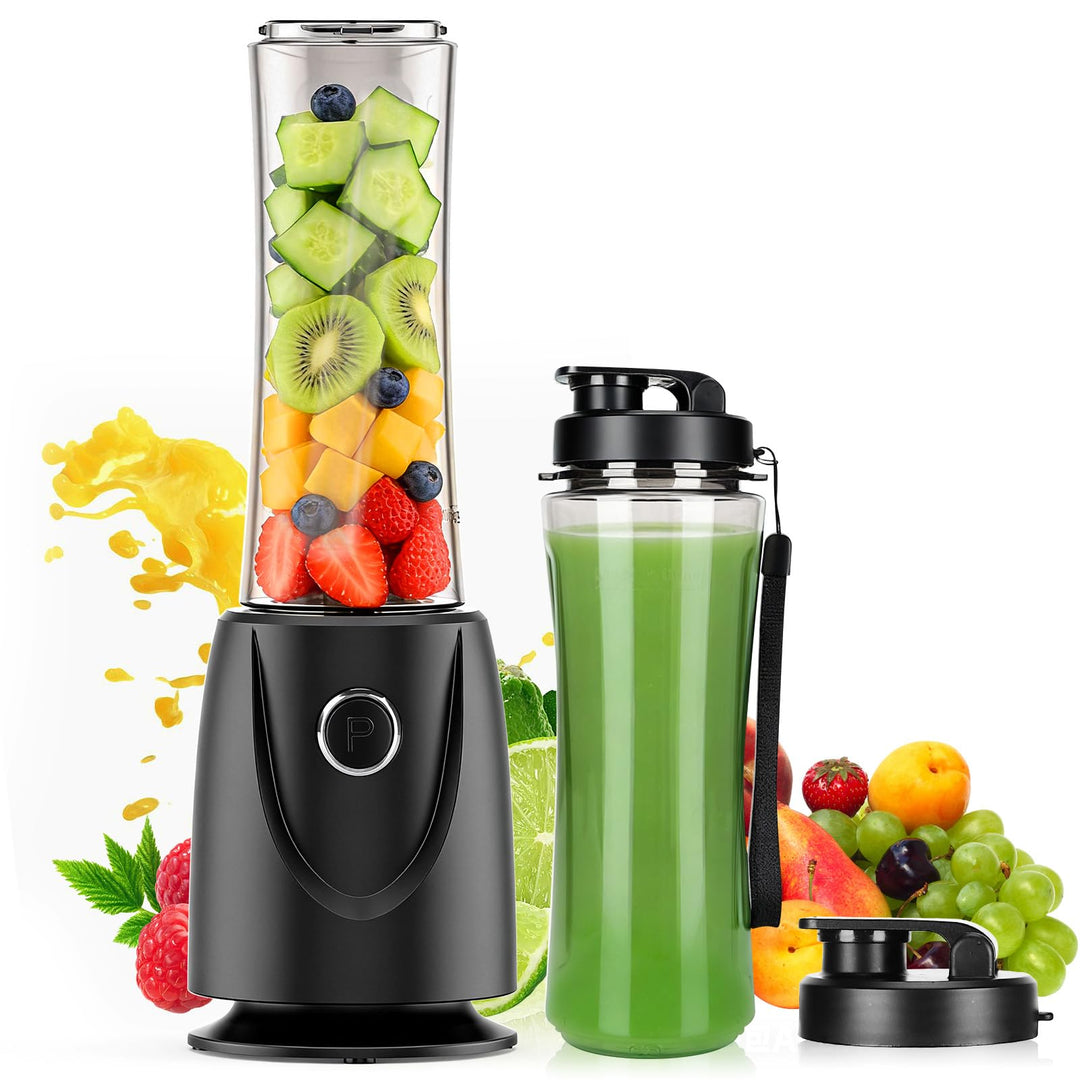 OMMO Mixer Smoothie Maker, 500W Mini Standmixer mit 2x500ml Flaschen BPA Frei Tritan, Tragbarer Blen