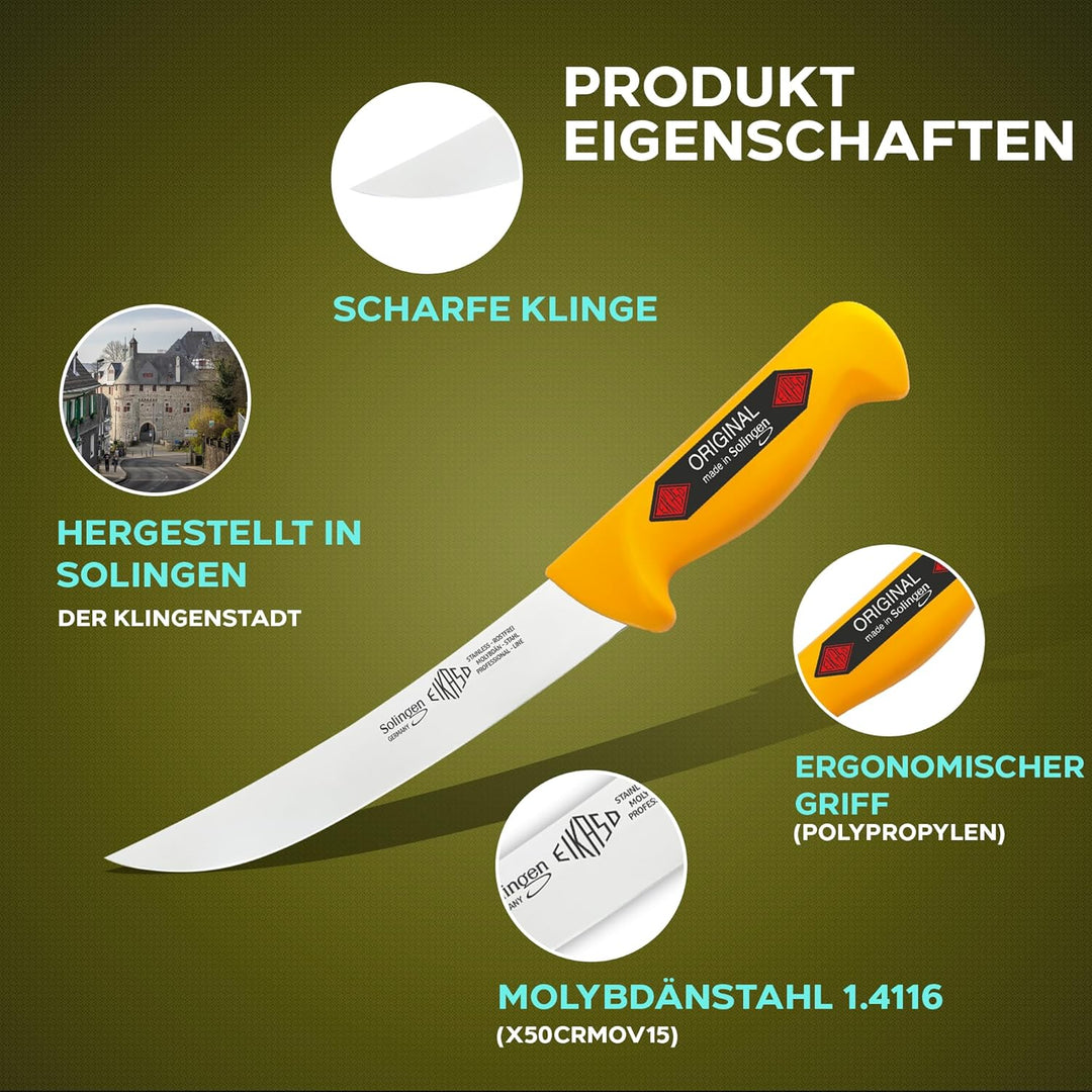 EIKASO 1601820-312 Zerlegemesser, 18cm Mittel Scharf Klinge, 30cm Länge 18 cm, 18 cm