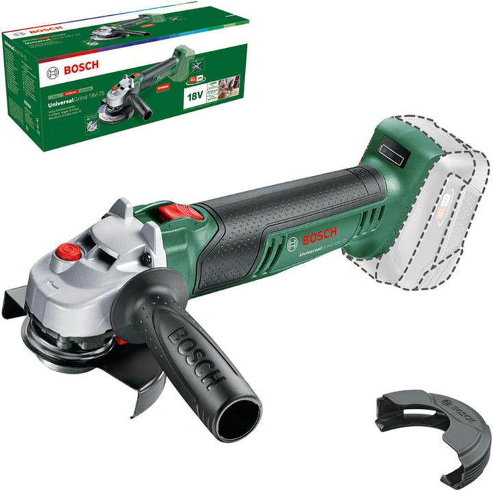 Bosch Akku-Kompakt-Winkelschleifer UniversalGrind 18V-75 (Ohne Akku; 18 Volt System; zum Schleifen,
