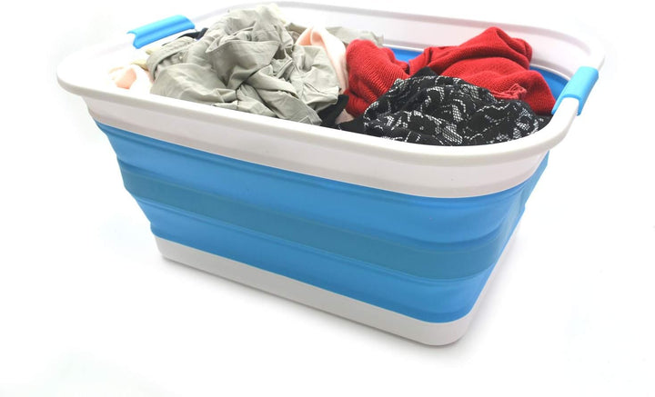 SAMMART 42L Zusammenklappbarer Wäschekorb aus Kunststoff - Zusammenklappbarer Aufbewahrungsbehälter/