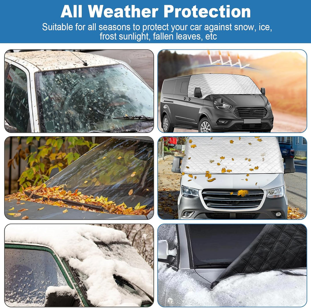 YWNYT Windschutzscheibenabdeckung für VW T6, mit innerer Baumwolle, Frontscheiben-Wickelabdeckung, f