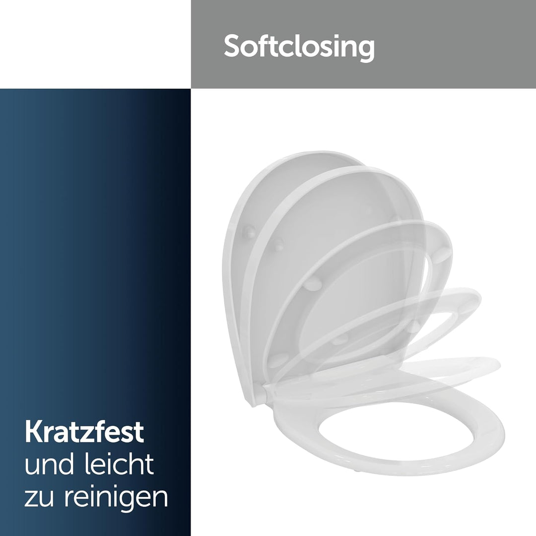 Ideal Standard Universal WC-Sitz mit Absenkautomatik (Softclose), Abnehmbarer Toilettensitz in ovale