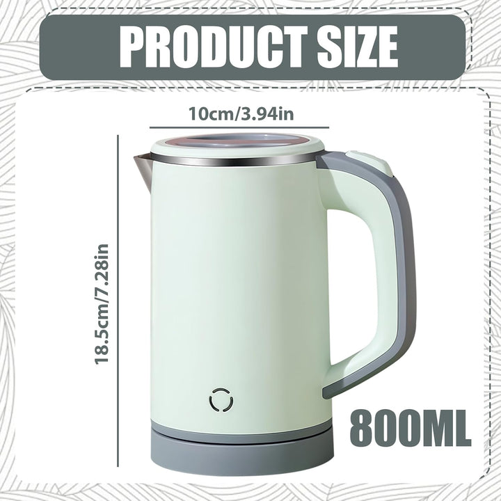 Reisewasserkocher 800ML Wasserkocher Klein, 5 Minuten Schnelles Kochen Wasserkocher Edelstahl 600W T